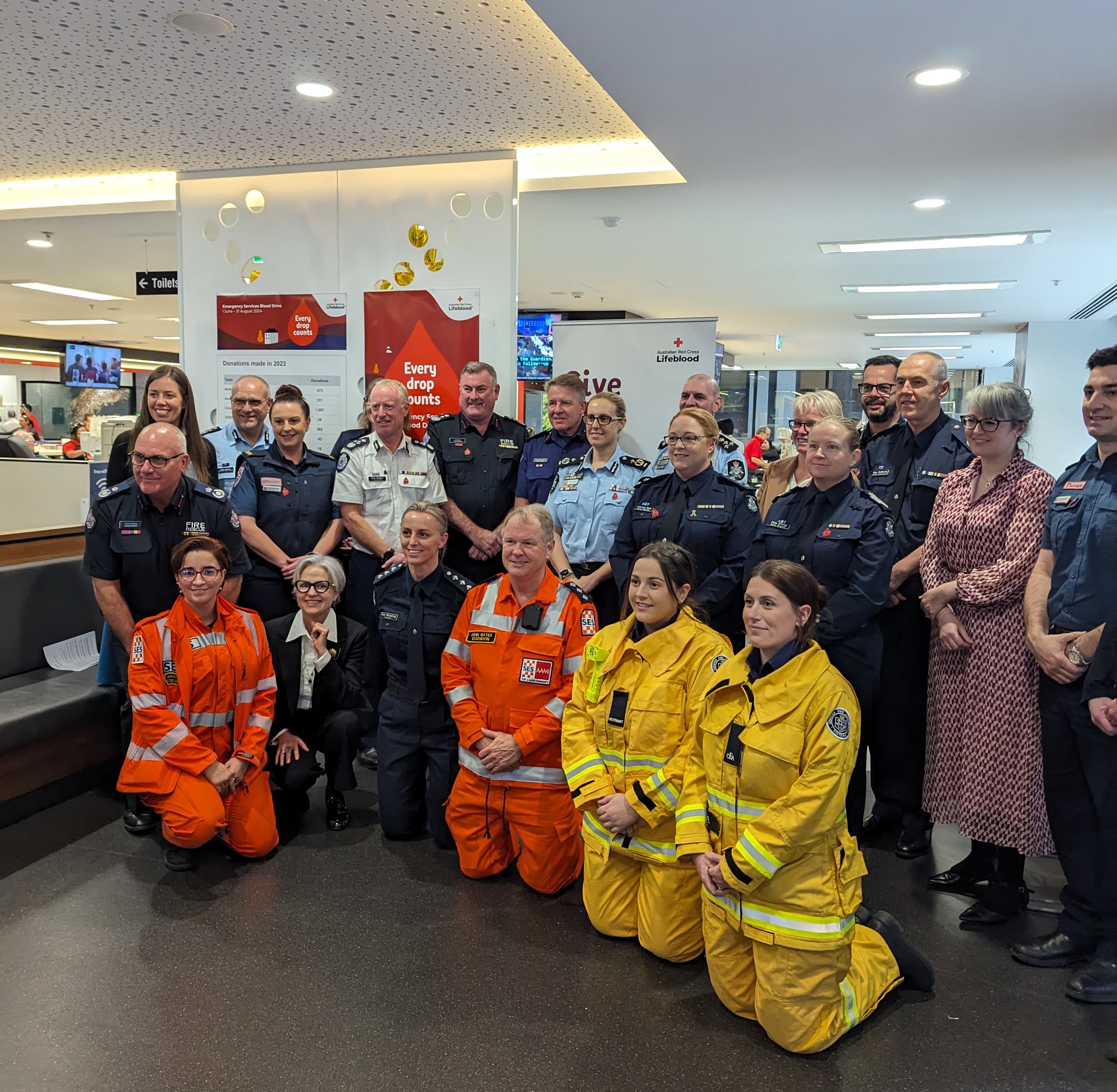 Emergency Service providers from around Victoria united to launch Lifeblood Australia's Emergency Services Blood Drive