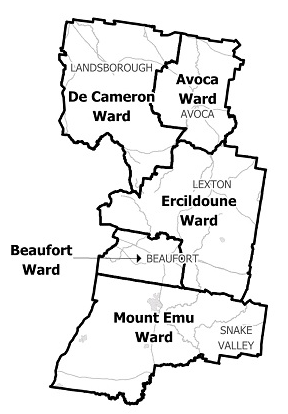 Pyrenees Shire council municipal map